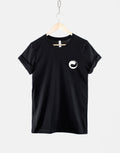Yin Yang Cats Zen Cat Pocket Tee Black White Unisex