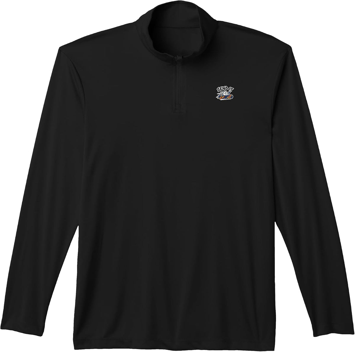 Send IT Extreme Snowboarder Cartoon Rock On Shredder Vibe Performance Quarter-Zip Top