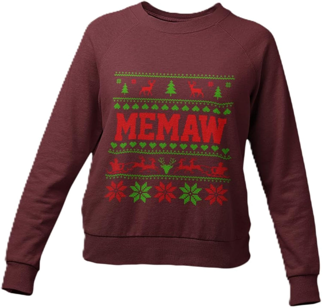 Memaw Ugly Christmas Sweatshirt for Women, Grandmother Gift for Grandma