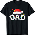 Dad Santa Christmas Lights Family Papa Daddy Father Xmas Men T-Shirt