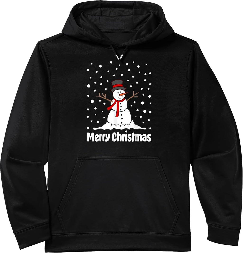 Classic Snowman Falling Snow Graphic Art Performance Hoodie