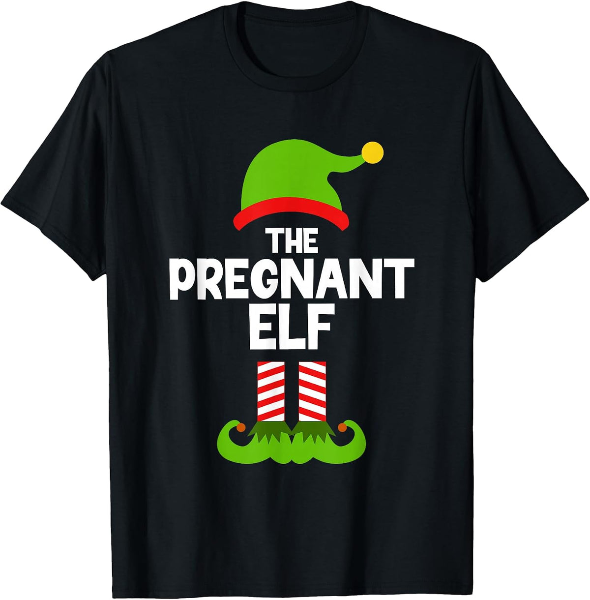 Funny I'm The Pregnant Elf Christmas Xmas Pregnancy T-Shirt