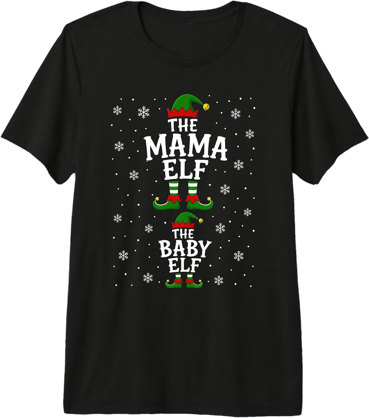 Baby Elf Women Matching Elf Pregnant Mama Christmas Premium Tri-Blend T-Shirt