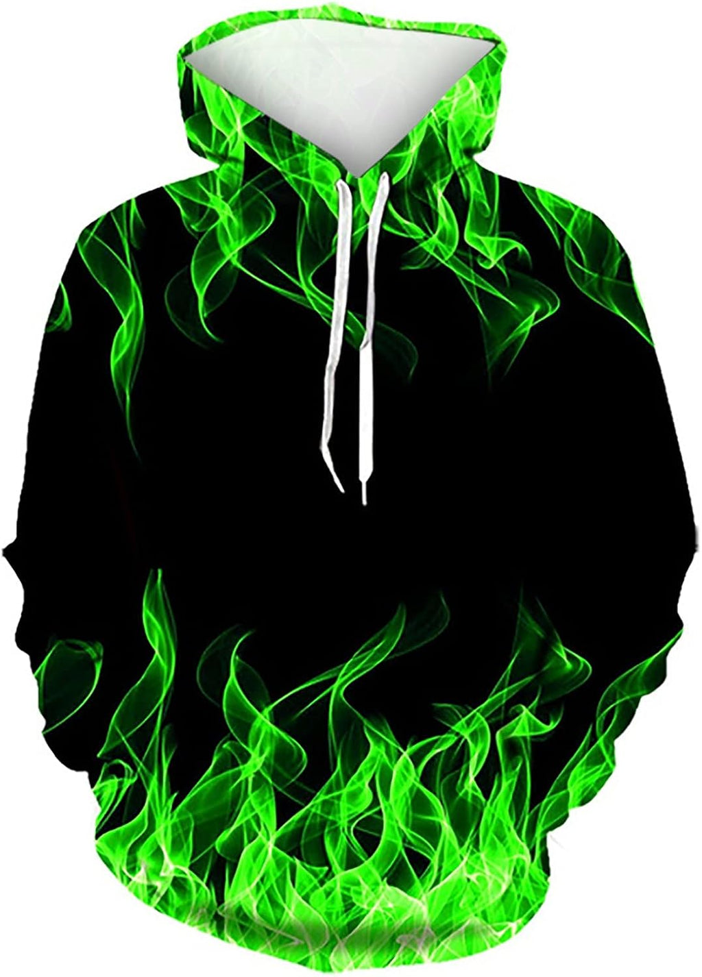 5xl Mens Hoodies Big and Tall Drawstring Causal Long Sleeve 3D Flame Print Graphic Pullover Crewneck Sweatshirts