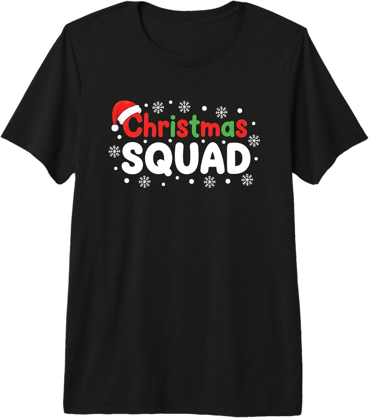 Christmas Squad Santa Hat Snowflake Holiday Team Premium Tri-Blend T-Shirt