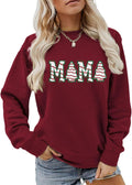 Mama Sweatshirt, Christmas Mom Shirt Women Christmas Tree Mama Graphic Sweater Casual Xmas Crewneck Pullover Top