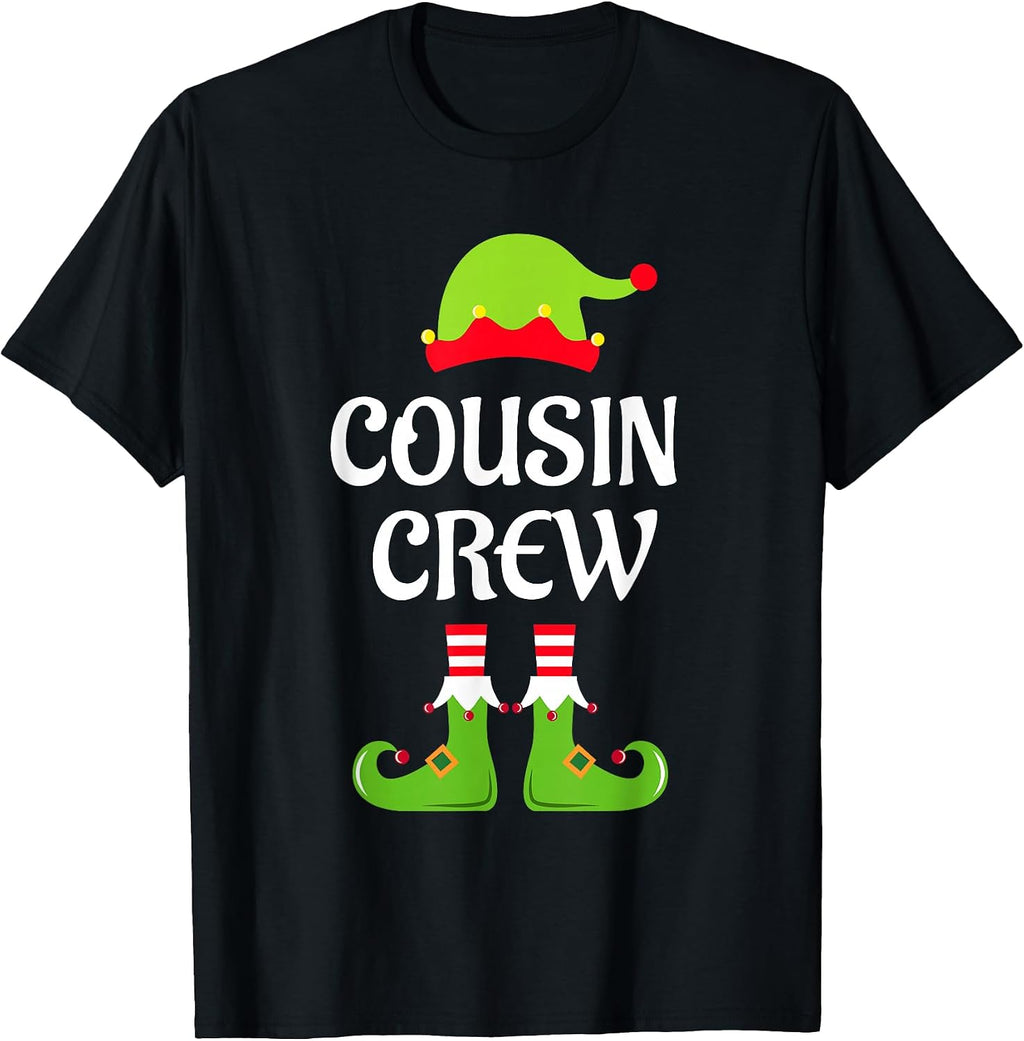 Cousin Crew Elf Christmas Funny Xmas Family Matching Pajamas T-Shirt