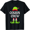 Cousin Crew Elf Christmas Funny Xmas Family Matching Pajamas T-Shirt