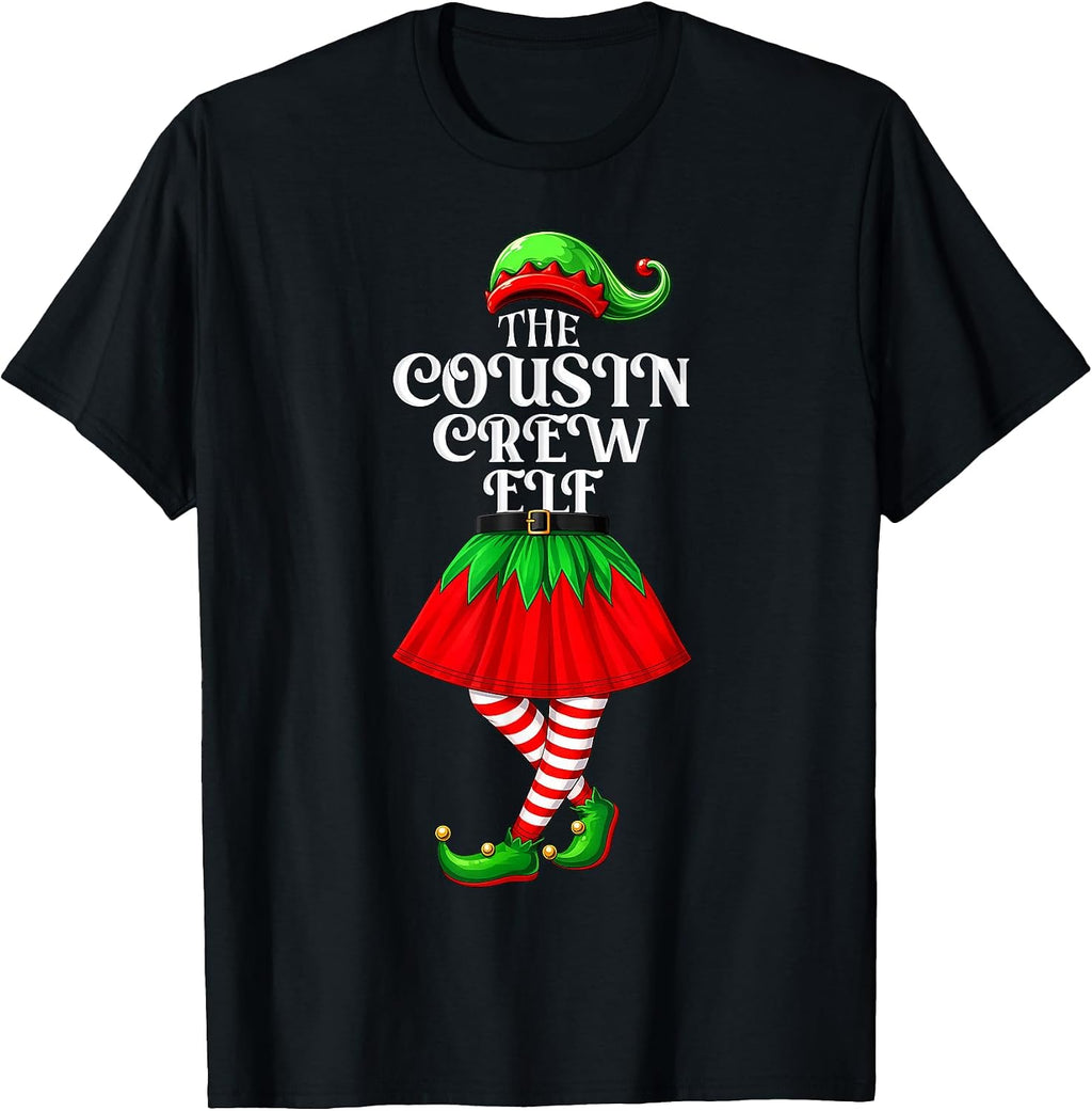 Family Christmas Matching Pajamas The Cousin Crew Elf Xmas T-Shirt
