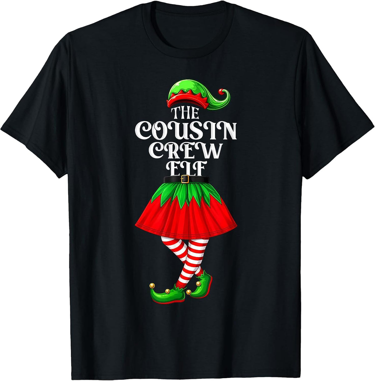 Family Christmas Matching Pajamas The Cousin Crew Elf Xmas T-Shirt