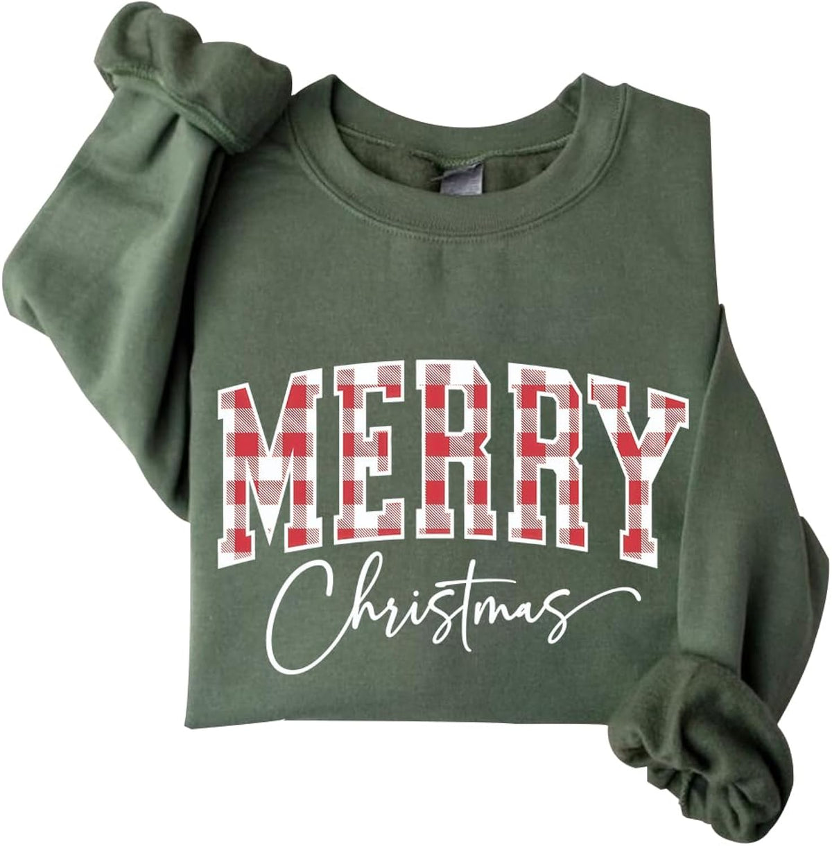 Merry Christmas Sweatshirt Christmas Plaid Sweatshirt