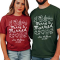 Merry & Married First Christmas as Mr and Mrs Christmas Shirts Multi