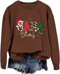 Mama Christmas Sweatshirt Women Funny Mama Graphic Xmas Long Sleeve Shirt Vintage Mom Crewneck Pull over Tops