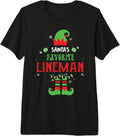 Santa's Favorite Lineman Funny Elf Family Xmas Premium Tri-Blend T-Shirt