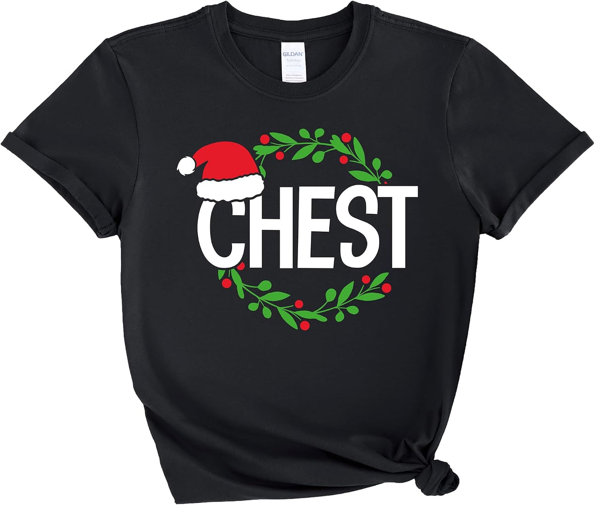 Chest and Nuts Christmas Shirts Chest Nuts Matching Couple T-Shirts Chestnuts PJs Couples Matching Christmas Pajamas Funny