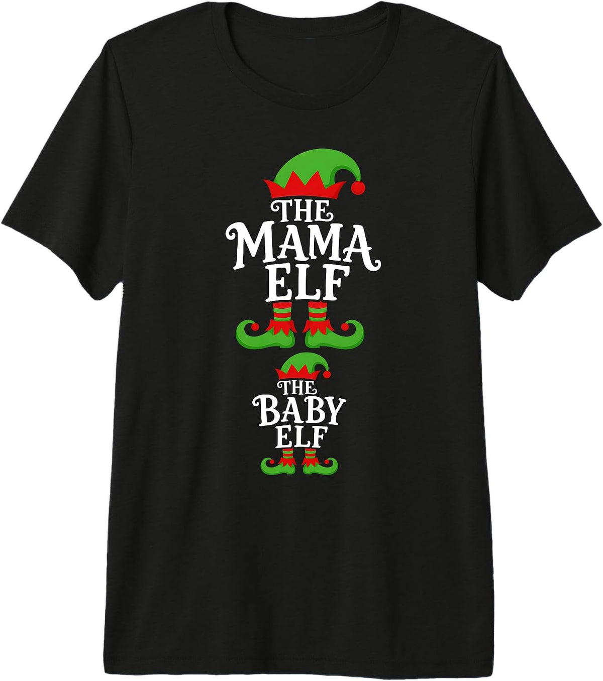 Pregnancy Announcement Mama Elf Baby Elf Pregnant Christmas Premium Tri-Blend T-Shirt
