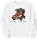 Spreading Christmas Cheer Vintage Truck Holiday Tree Design Sweatshirt