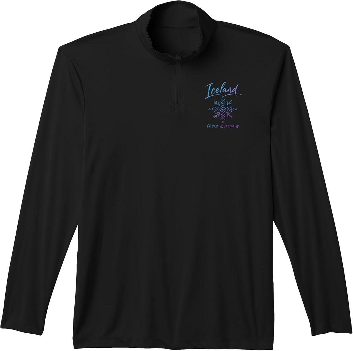 Snowflake with Iceland Coordinates Performance Quarter-Zip Top