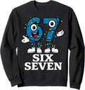 67 Six Seven 6-7 Christmas Lights - Brainrot Gaming Meme Sweatshirt