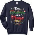 First Christmas As A Mama 2025 New Mommy Xmas Comfort Colors Adult Sweatshirt