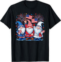 4th of July Gnomes America USA Flag Patriotic with Fireworks T-Shirt