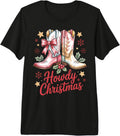 Howdy Christmas Western Cowgirl Holiday Boots Festive Premium Tri-Blend T-Shirt