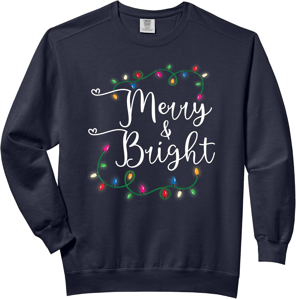 Merry and Bright Christmas Funny Family Xmas Tee