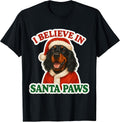 I Believe in Santa Paws Gordon Setter Dog Mom Dad Christmas T-Shirt