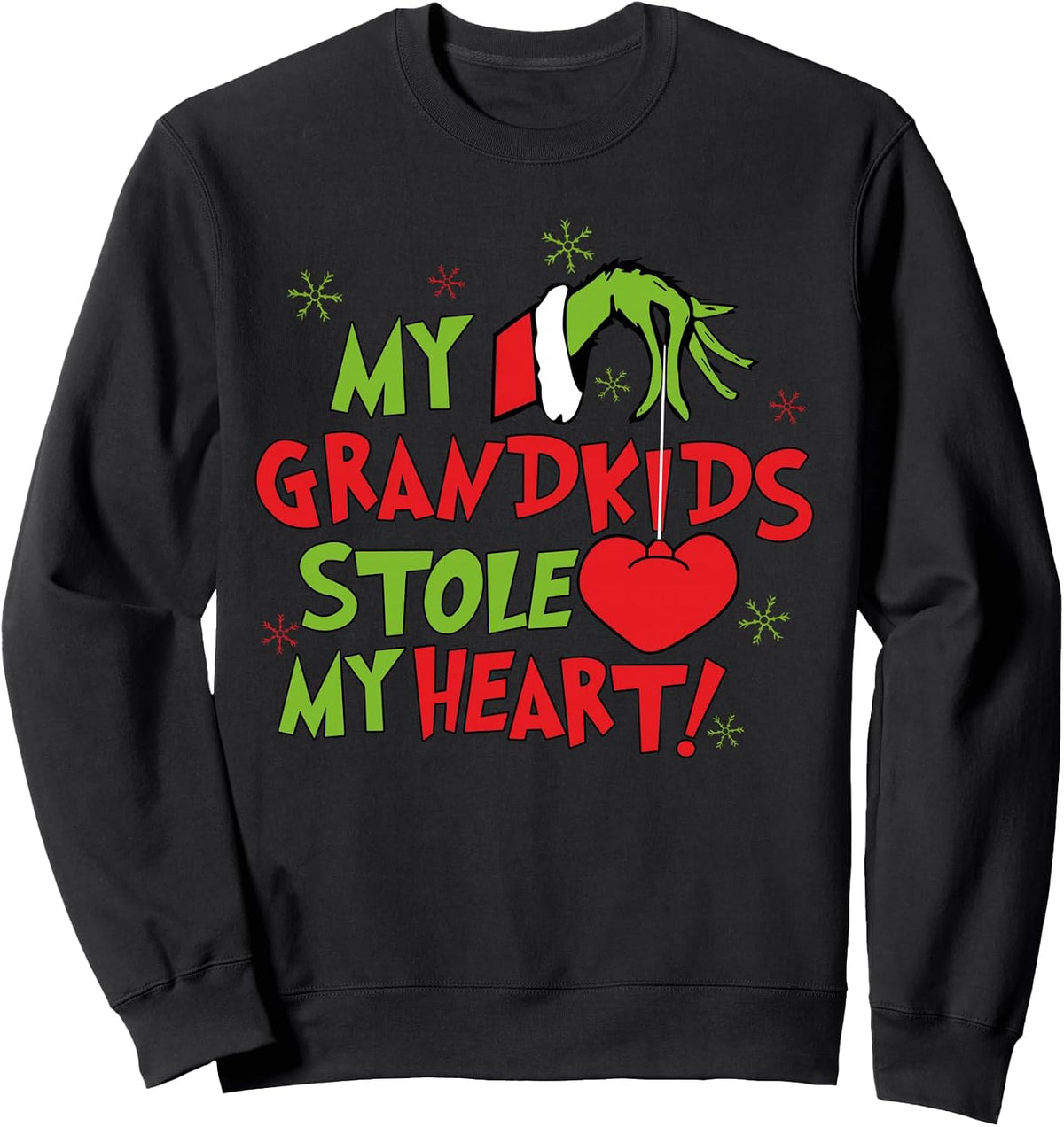 My Grandkids Stole My Heart Christmas Holiday Grandma Pajama Sweatshirt