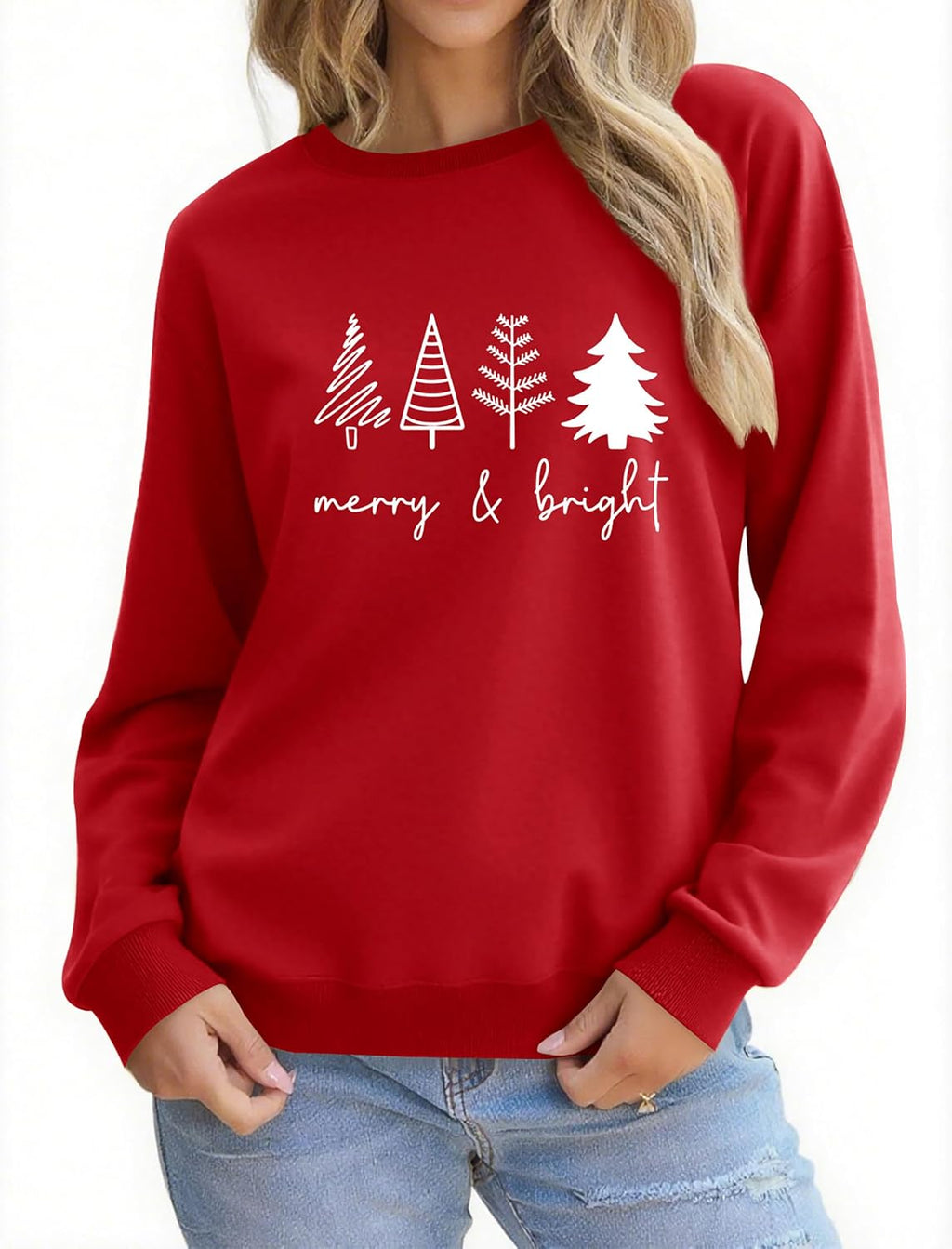 Christmas Sweatshirts for Women Xmas Holiday Cute Graphic Pullovers