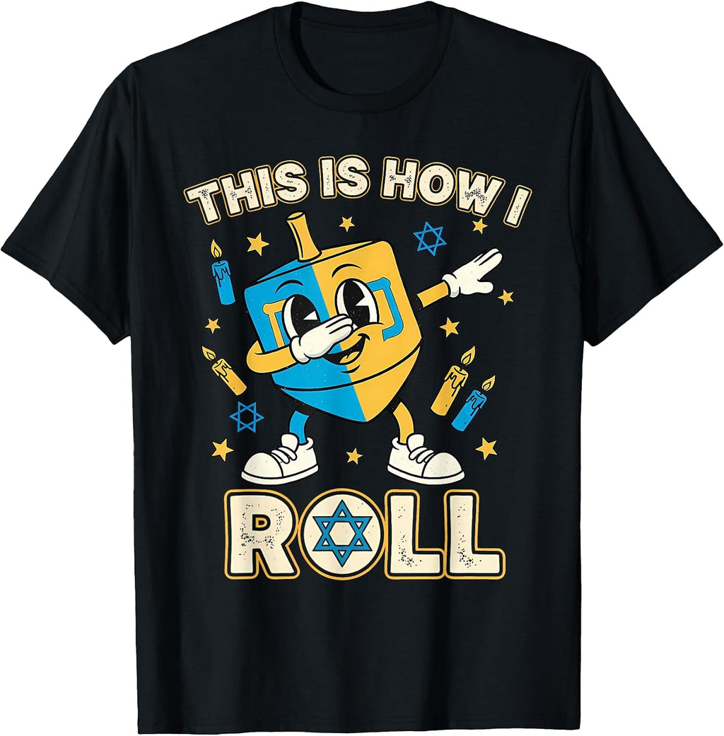 Funny Dreidel Dabbing Hanukkah Shirt Menorah Chanukah Jewish T-Shirt