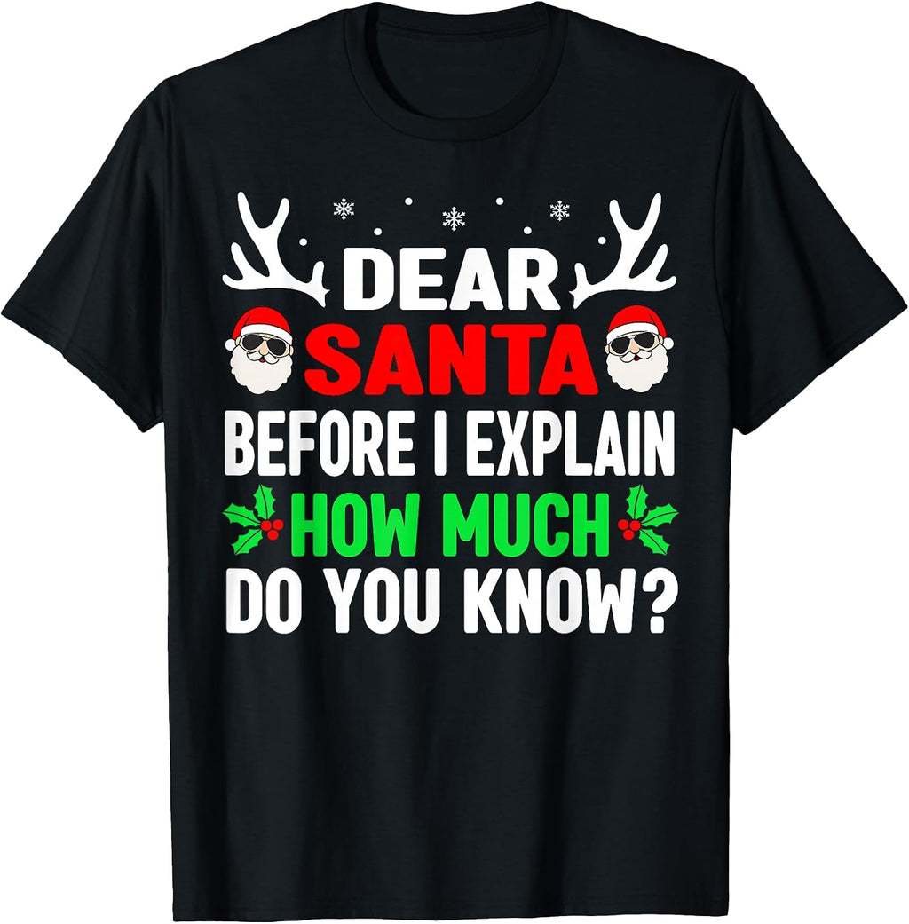Funny Christmas Tee Shirts Kids Boys Women Men