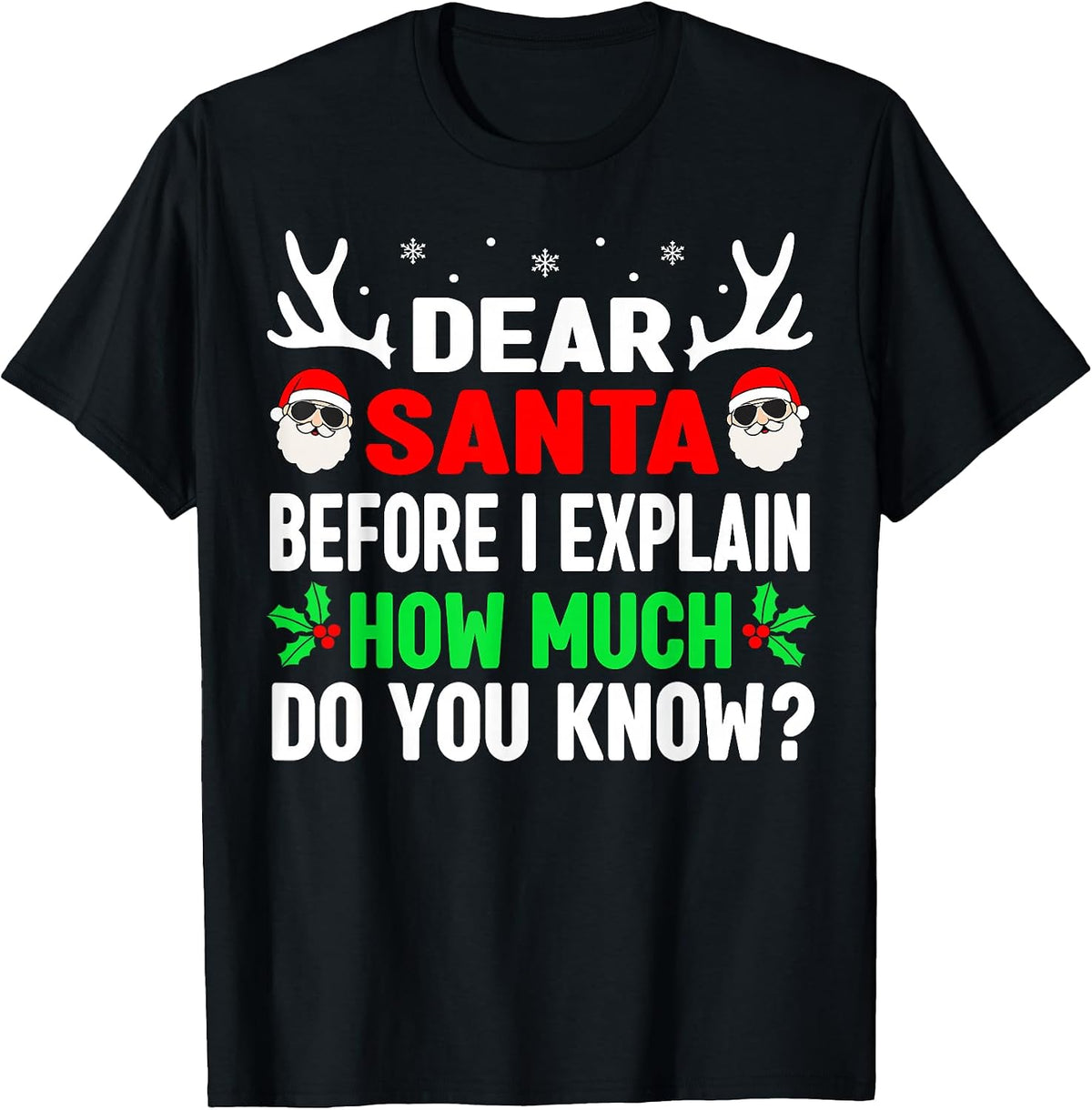 Funny Christmas Tee Shirts Kids Boys Women Men