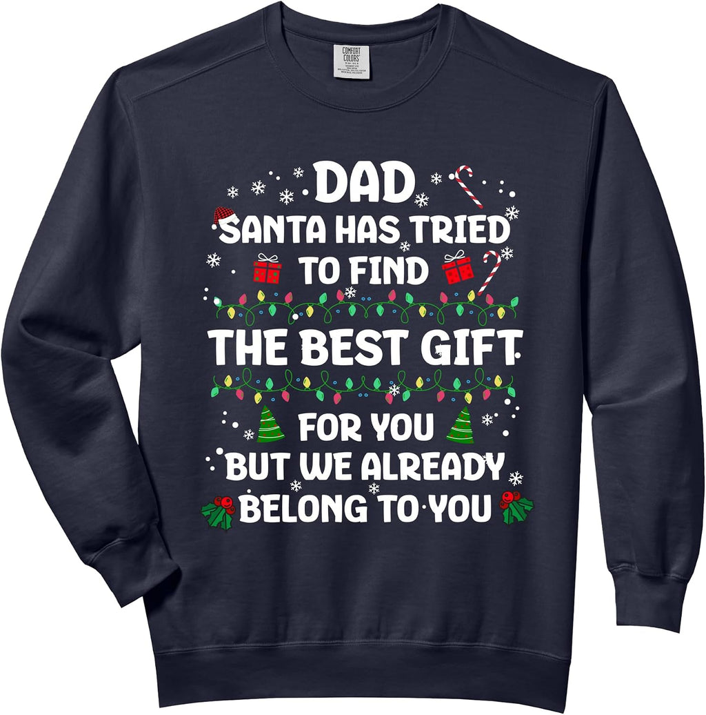 Christmas Shirt For Dad Xmas Daddy Father Christmas Dad Comfort Colors Adult Sweatshirt