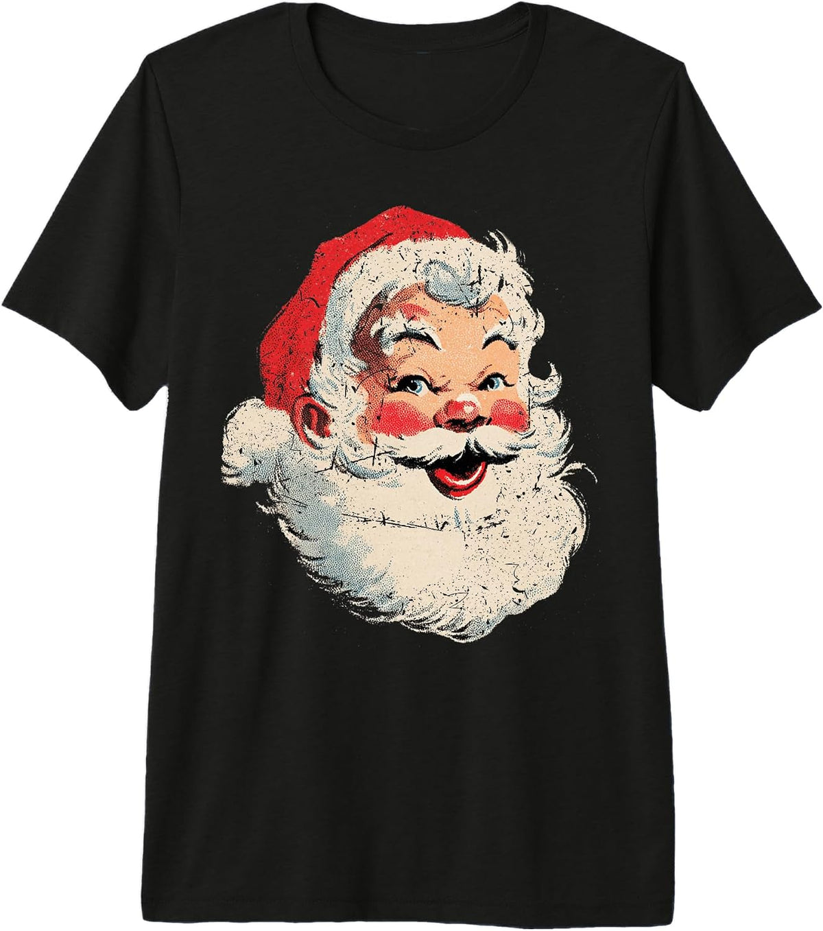 Funny Santa Face Meme Hilarious Christmas Premium Tri-Blend T-Shirt