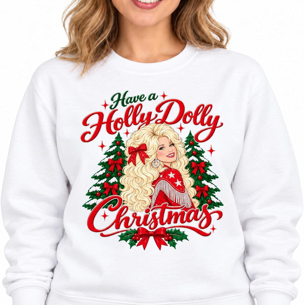 Dolly Christmas Cowgirl Shirt, Western Holiday Portrait Graphic Tee