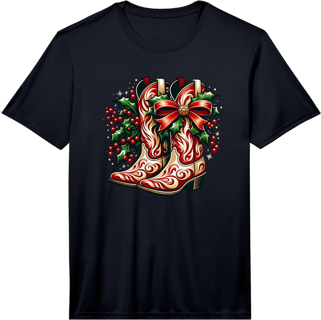 Cowboy Christmas Women Western Performance T-Shirt
