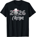 Happy New Year 2026 Disco Ball Cowgirl Hat Matching Family T-Shirt