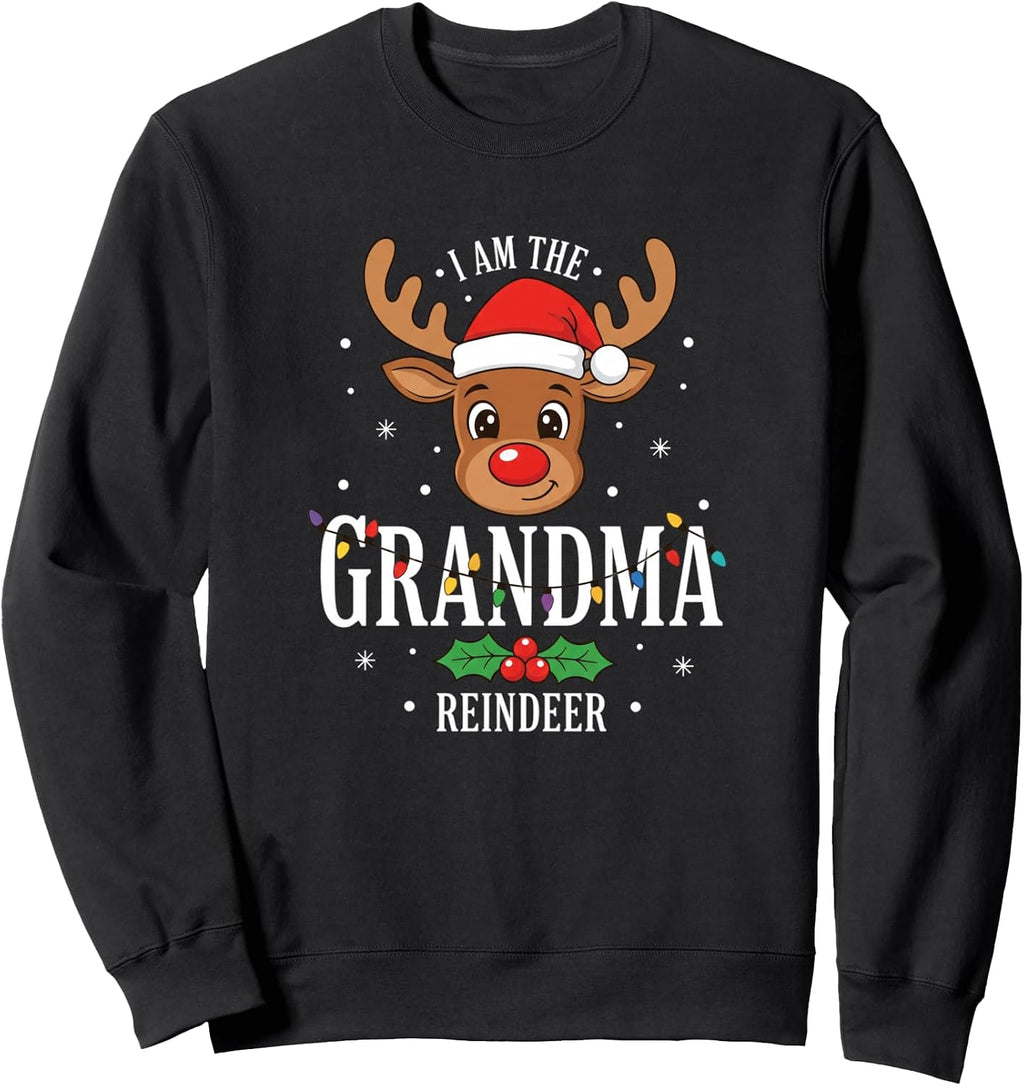 Grandparent Grandma Reindeer Christmas - I Am The Grandma Re Sweatshirt