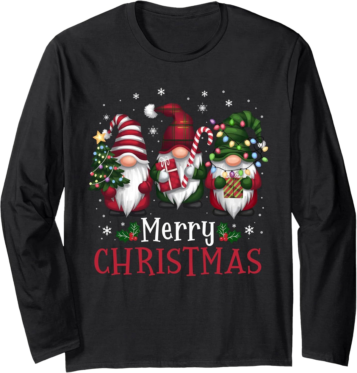Merry Christmas Gnomes Family Xmas Festive Holiday Gnome Long Sleeve T-Shirt