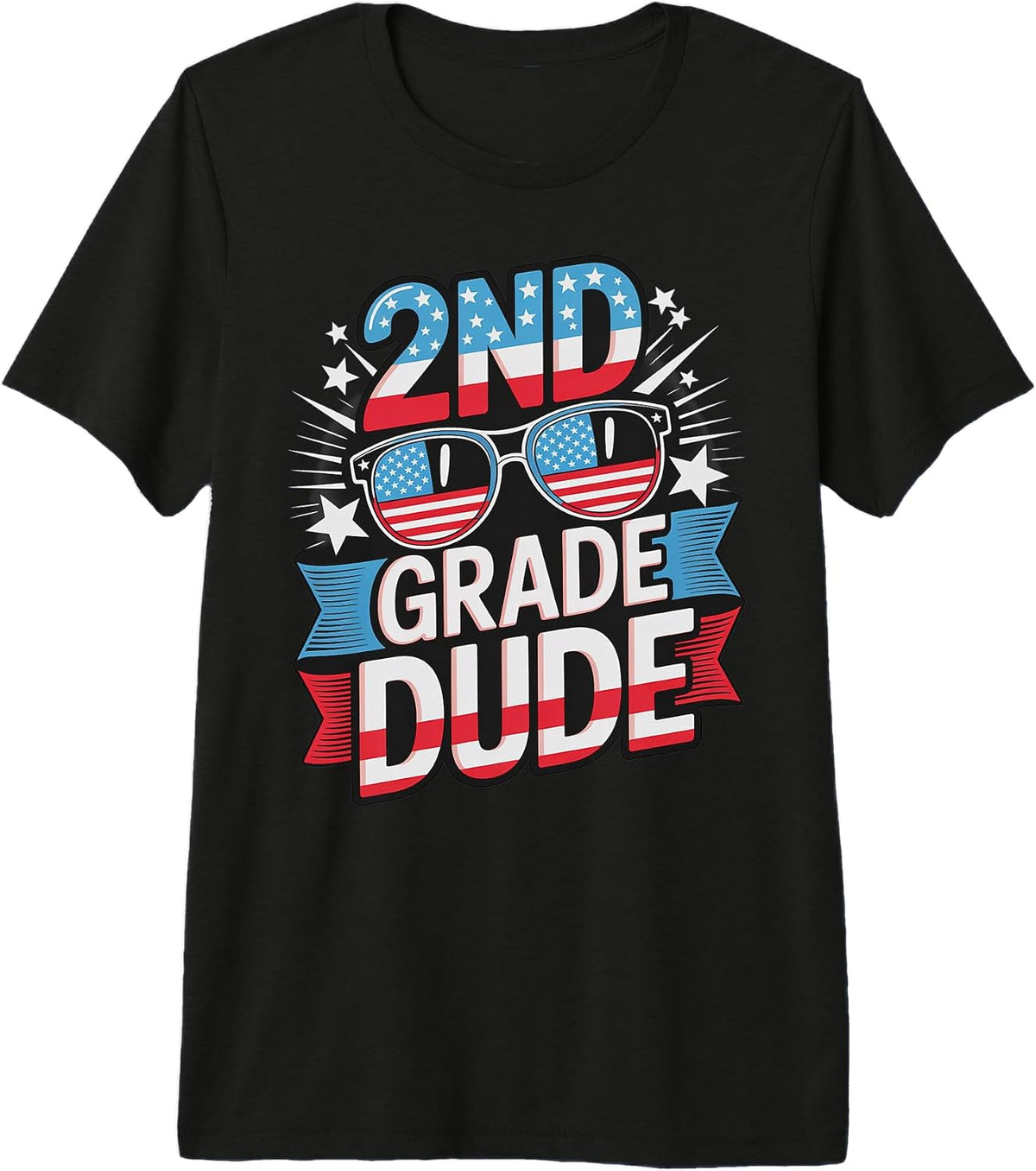 American 2nd Grade Dude Cool Teacher Happy Coolest Patriotic Premium Tri-Blend T-Shirt