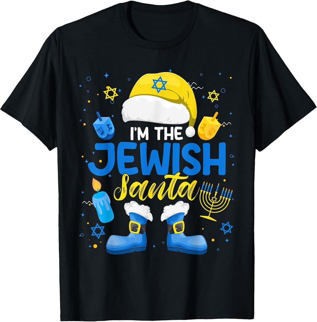 Funny I'm The Jewish Santa Menorah Christmas Happy Hanukkah T-Shirt