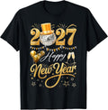 Happy new Year 2027 Fireworks Gold Balloon Eve Party T-Shirt T-Shirt