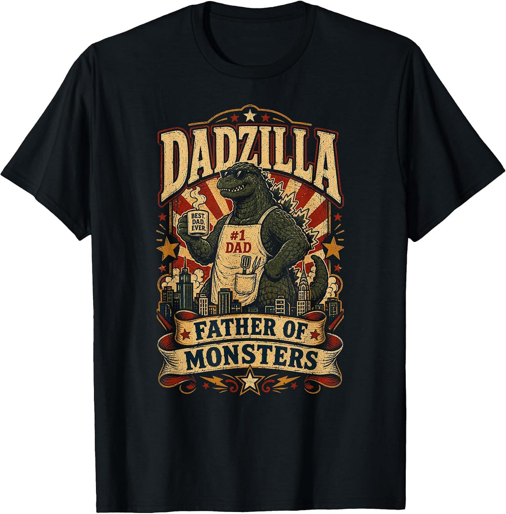 Dad Zilla Japanese Monster Funny Fathers Day Kaiju Daddy T-Shirt