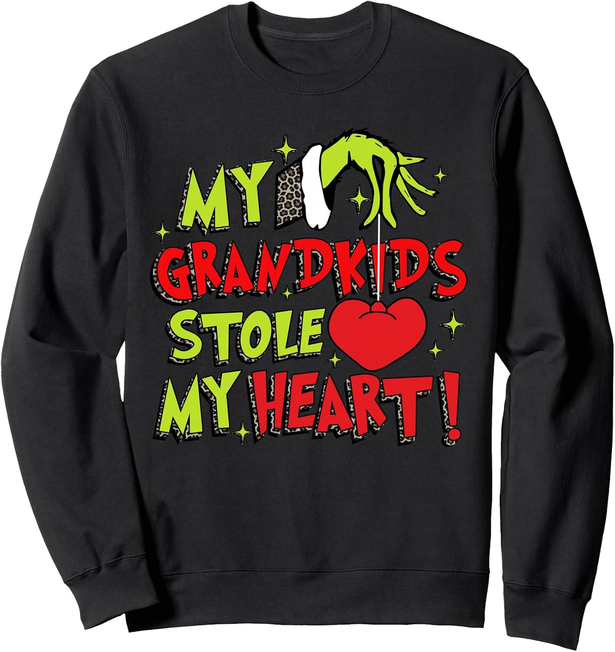 My Grandkids Stole My Heart Grandma Christmas Holiday Xmas Sweatshirt