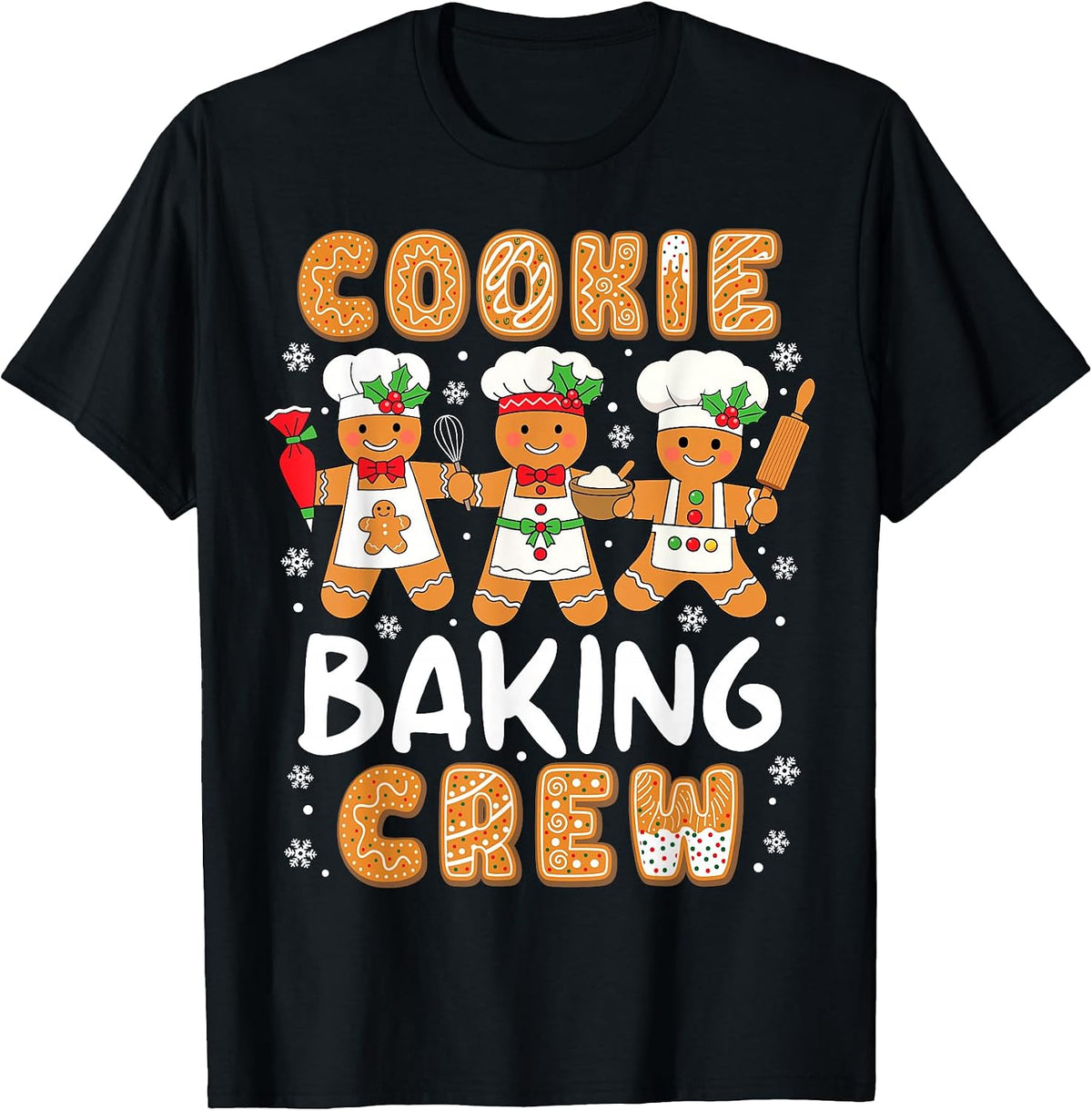 Cookie Baking Crew Christmas Funny Gingerbread Lovers Kids T-Shirt
