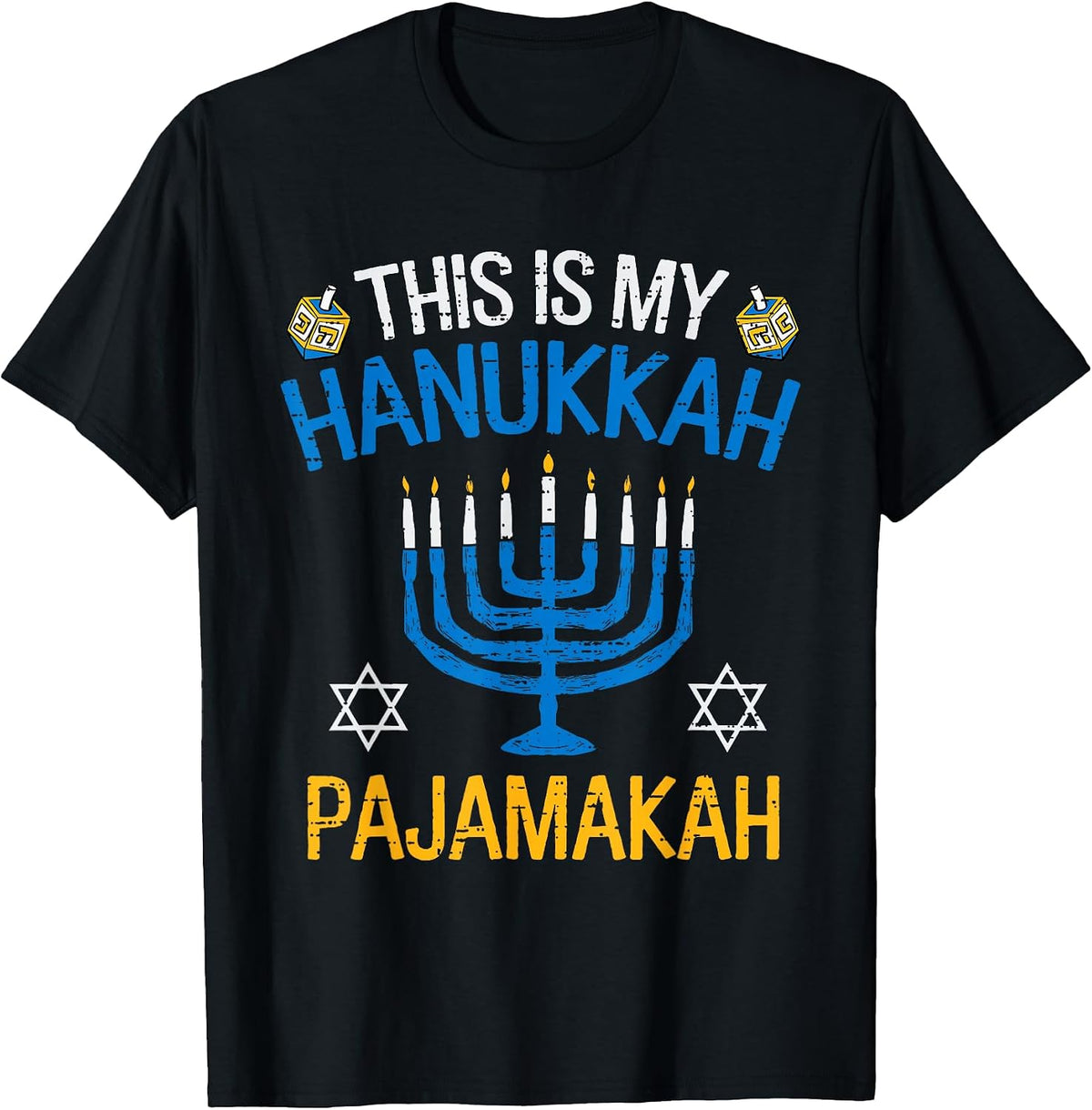 Vintage This is My Hanukkah Pajamakah Pajama Chanukah Jewish T-Shirt