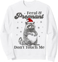 Funny Christmas Raccoon Feral And Pregnant Don't Touch Me Sweatshirt