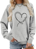 Womens Cute Meme Grandma Christmas Sweatshirt Long Sleeve Crew Neck Letter Print Heart Graphic Shirt Pullover Tops