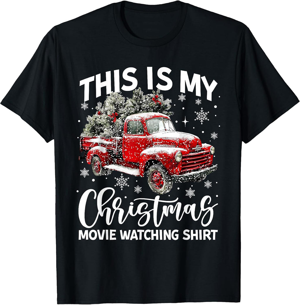 This is My Christmas Movie Watching Shirt Red Truck Vintage T-Shirt